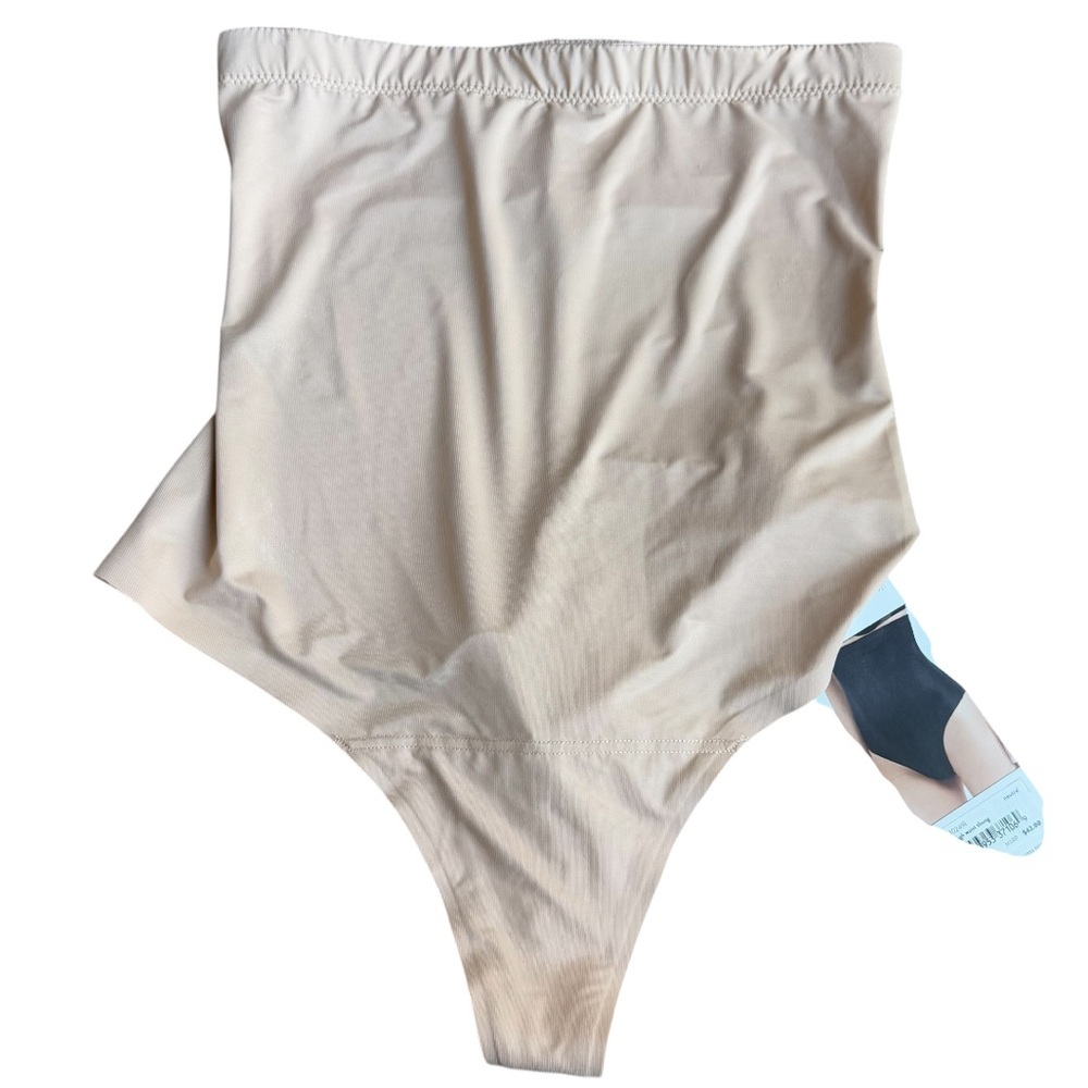Spanx NWT medium high waist thong shape wear tan “A Lot” shape level New